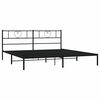 vidaXL Estrutura de cama em metal com cabeceira 180x200 cm preto