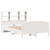 vidaXL Cama com estante sem colch&atilde;o 140x190 cm pinho maci&ccedil;o branco