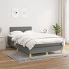vidaXL Cama boxspring com colch&atilde;o 120x190 cm tecido cinzento-escuro