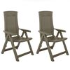 vidaXL Cadeiras de jardim reclináveis 2 pcs plástico mocca