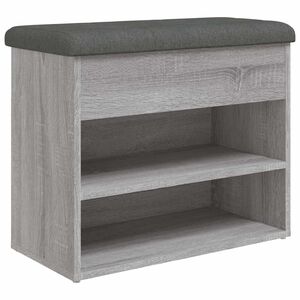 vidaXL Banco sapateira 62x32x50 cm derivados madeira cinzento sonoma