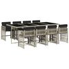 vidaXL 9 pcs conjunto de jantar p/ jardim c/ almofad&otilde;es cinzento claro