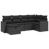 vidaXL 6 pcs conjunto sof&aacute;s de jardim c/ almofad&otilde;es vime PE preto