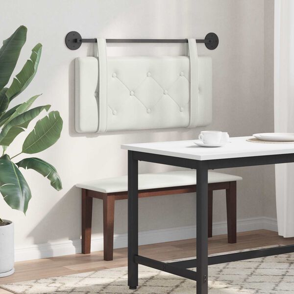 vidaXL Cabeceira Suspensa Branco 90 cm Couro Sint&eacute;tico