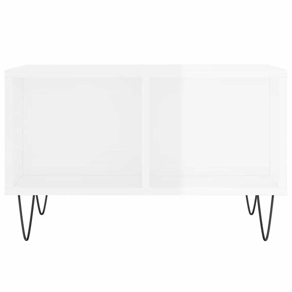 vidaXL Mesa de centro 60x50x36,5 cm derivados madeira branco brilhante