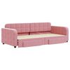 vidaXL Sof&aacute;-cama com gavet&atilde;o e gavetas 90x200 cm veludo rosa