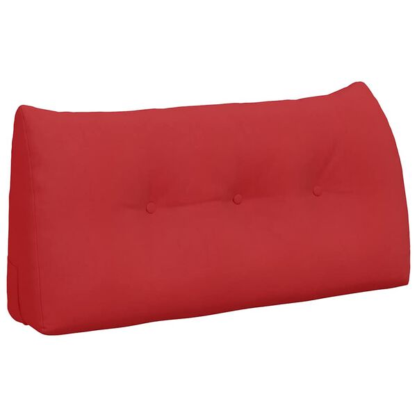 vidaXL Travesseiro para Costas Vermelho 100 x 24 x 50 cm tecido
