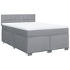 vidaXL Cama com molas/colch&atilde;o 140x200 cm tecido cinzento-claro