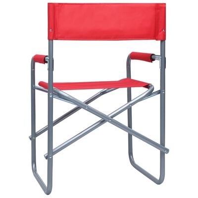 vidaXL Cadeiras de realizador 2 pcs aço vermelho