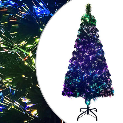 vidaXL Árvore de Natal artificial com suporte 120 cm fibra ótica verde |  