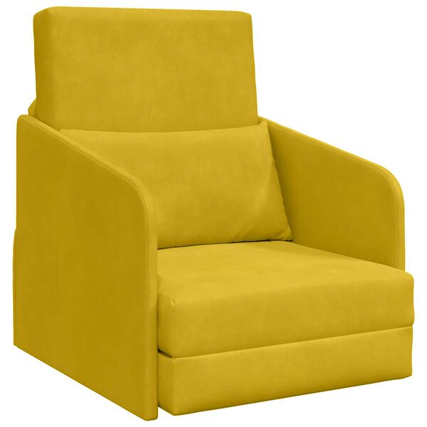vidaXL Sof&aacute;-Cama Amarelo 65 x 80 x 83 cm Veludo