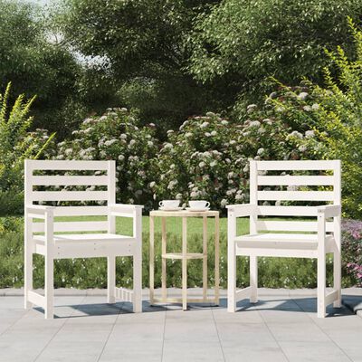 vidaXL Cadeiras de jardim 2 pcs 60x48x91 cm pinho maciço branco