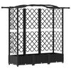 vidaXL Cama Elevada com Treli&ccedil;a e Telhado Preto 163 x 40 x 123 cm PP
