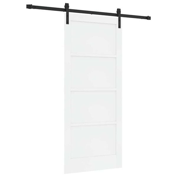 vidaXL Porta Deslizante Branco e Preto 86 x 198,5 cm