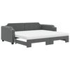 vidaXL Sof&aacute;-cama c/ gavet&atilde;o e colch&otilde;es 90x190cm tecido cinzento-escuro