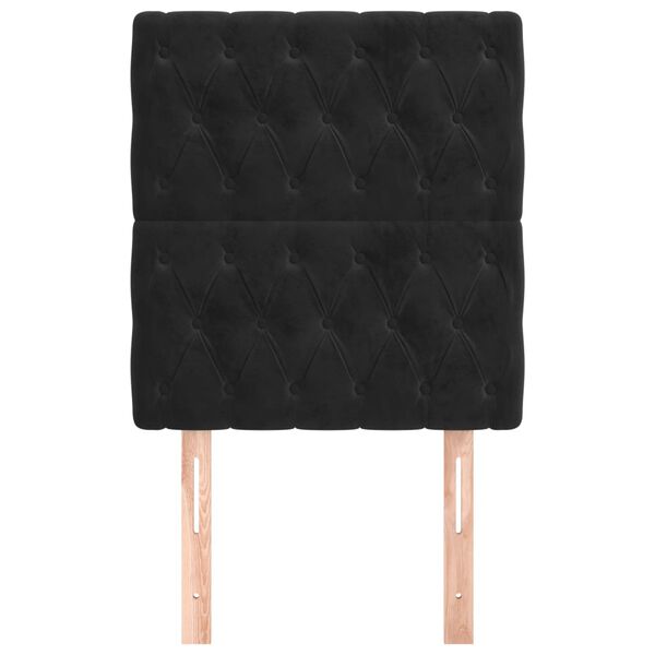 vidaXL Cabeceira Preta 80x7x118/128 cm Veludo