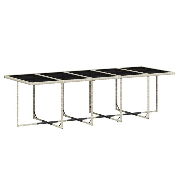 vidaXL 15 pcs conj. jantar jardim c/ almofad&otilde;es vime PE cinzento-claro