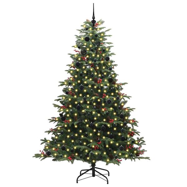vidaXL &Aacute;rvore de Natal Artificial Verde 240 cm PVC, Metal e Pl&aacute;stico