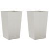 vidaXL Vaso/floreira de jardim 2 pcs 45x45x75 cm a&ccedil;o inoxid&aacute;vel