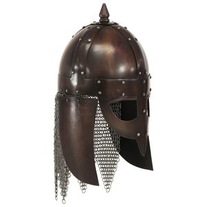 vidaXL Capacete soldado Viking r&eacute;plica LARP a&ccedil;o cobre