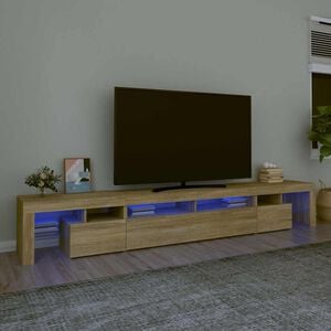 vidaXL M&oacute;vel de TV com luzes LED 260x36,5x40 cm carvalho sonoma