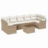 vidaXL Conjunto de Sof&aacute; de Jardim com almofada 8 pcs Bege vime PE