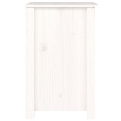 vidaXL Mesa de cabeceira 40x35x55 cm madeira de pinho maciça branco