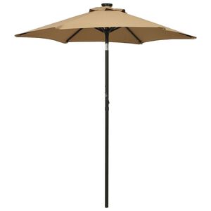 vidaXL Guarda-sol jardim c/ LEDs 200x211 cm alum&iacute;nio cinza-acastanhado