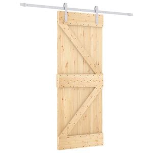vidaXL Porta Deslizante Natural e Branco 80 x 210 cm