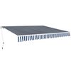vidaXL Toldo dobr&aacute;vel manual 400 cm azul/branco