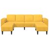 vidaXL Sof&aacute; Amarelo Claro 250 x 188 x 76 cm Tecido de Veludo Cotele