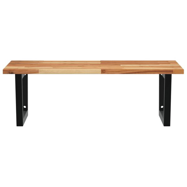 vidaXL Prateleira de parede p/ lavat&oacute;rio a&ccedil;o/madeira de ac&aacute;cia maci&ccedil;a