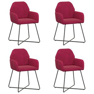 vidaXL Cadeiras de Jantar 4 unid. Veludo Vinho Vermelho
