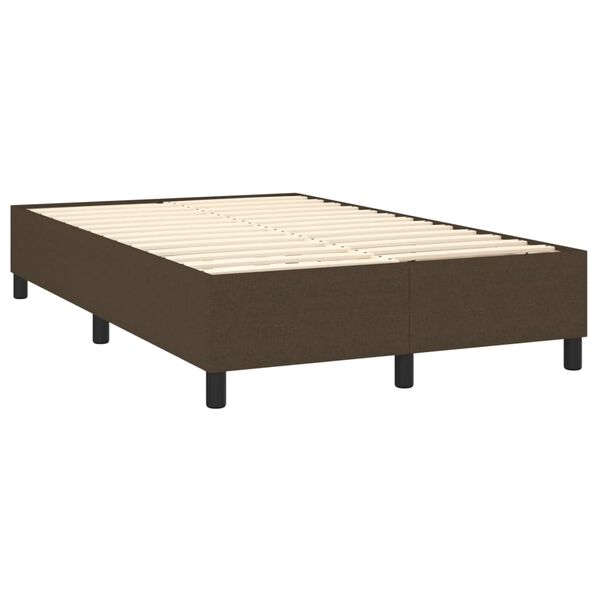 vidaXL Estrutura de cama com molas 120x200 cm tecido castanho-escuro