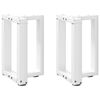 vidaXL P&eacute;s para mesa de centro em forma de T, 2 pe&ccedil;as, branco, 28x25x(42-43) cm, a&ccedil;o
