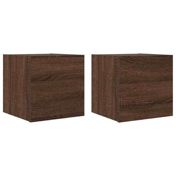 vidaXL M&oacute;veis de TV de parede 2pcs 30,5x30x30 cm cor carvalho castanho