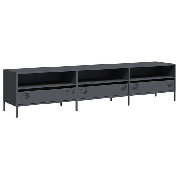 vidaXL Móvel de TV 202x39x43,5 cm aço laminado a frio antracite