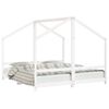 vidaXL Estrutura de cama infantil 2x(90x190) cm pinho maci&ccedil;o branco