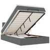 vidaXL Cama otomana com colch&atilde;o&LEDs 120x200 cm tecido cinzento escuro