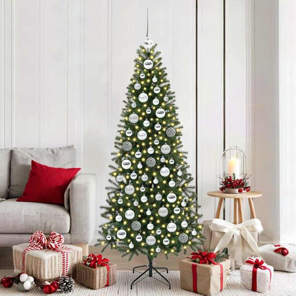 vidaXL Conjunto de Bolas de Natal 120 pcs Prateado Plástico