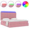 vidaXL Cama com luzes de tira LED Rosa 200 x 200 cm Veludo