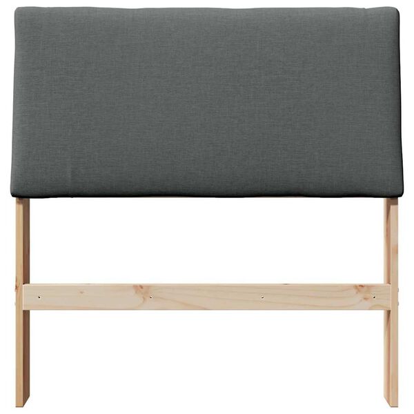 vidaXL Cabeceira estofada Cinza Escuro 90 cm