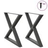vidaXL P&eacute;s para mesa de jantar 2 pe&ccedil;as antracite 90x(72-73,3) cm a&ccedil;o