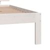 vidaXL Estrutura cama pequena solteiro 75x190 cm madeira maci&ccedil;a branco