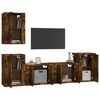 vidaXL Conjunto m&oacute;veis de TV 5 pcs madeira processada carvalho fumado