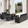 vidaXL Conjunto de Sof&aacute; de Jardim 8 pcs Preto vime PE