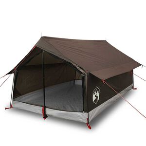 vidaXL Tenda de campismo para 2 pessoas tecido imperme&aacute;vel castanho