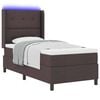 vidaXL Cama Box com colch&atilde;o Castanho escuro 90 x 190 cm tecido