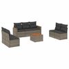 vidaXL 8 pcs conjunto sof&aacute;s de jardim c/ almofad&otilde;es vime PE cinzento