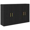 vidaXL Estante de Parede 2 pcs Carvalho Preto 69,5 x 34 x 90 cm